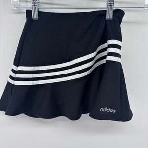 Adidas‎ Girls Black Skort Performance Tennis Activewear 3 Stripes XS